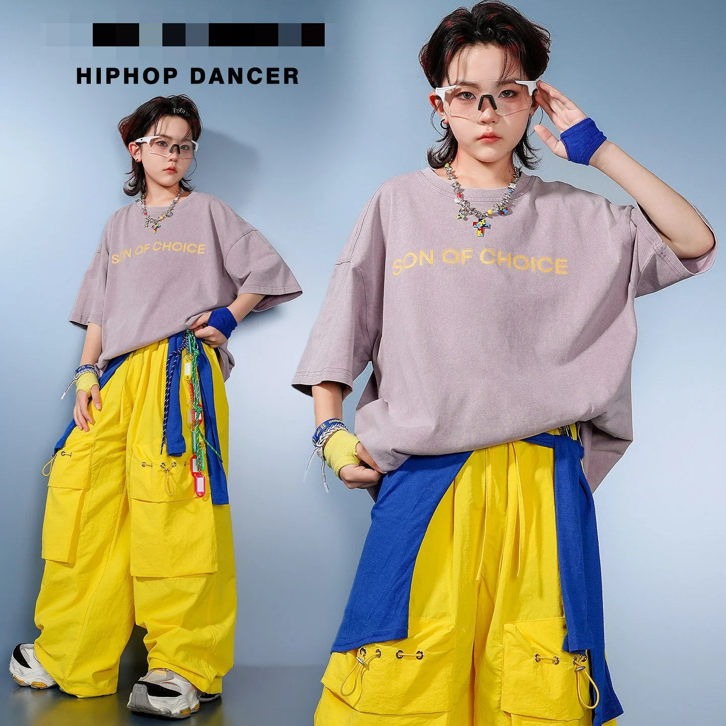 Boys Hip Hop Retro Short-sleeved T-Shirt Street Dance Cargo Pants Girls K-pop Kids Hip Hop Jazz Clothes Sets Children Streetwear