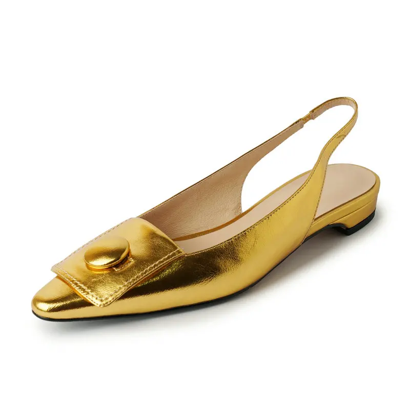 

2024 Original Summer Women Leather Cowhide Sandals Flat Pointed Shoes Stylish High Quality Free Postage
