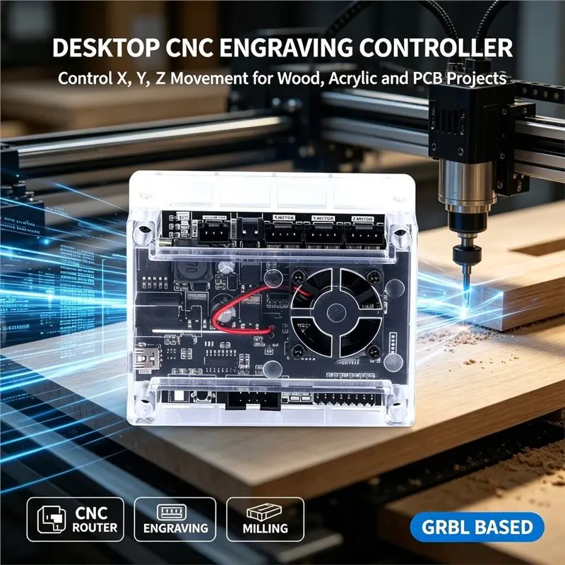 AAAN-3 Axis CNC Engraving Machine Controller Board 150W, Offline/E-Stop/Probe/Limit Switch Ports For 3018-PRO/MAX CNC Router