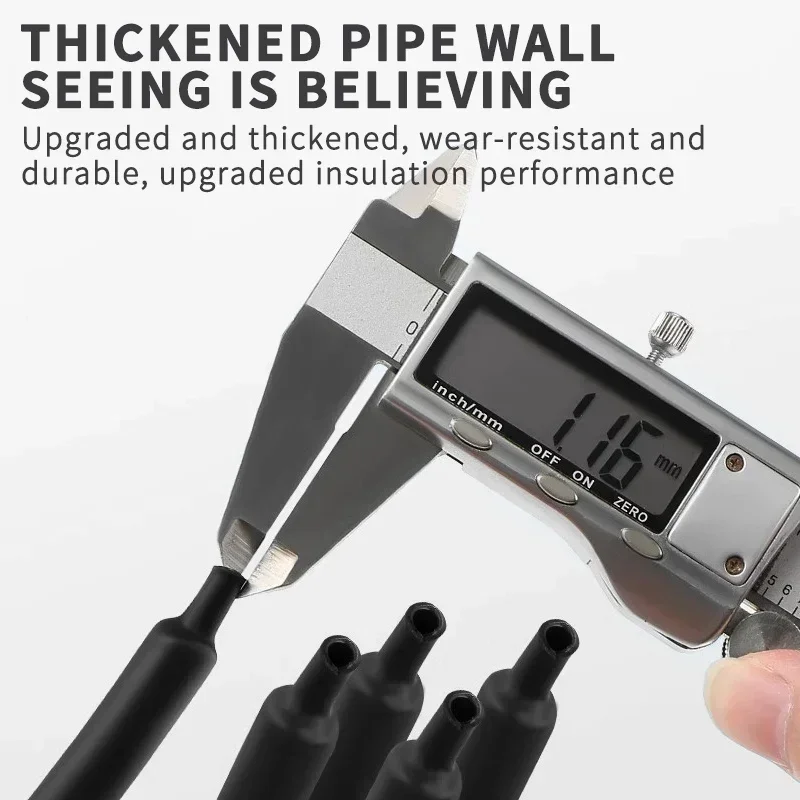 100 metri/10M 4.8/6.4/7.9/9.5/12.7/15.4mm Tubo Termoretraibile Rapporto 3:1 Foderato Adesivo Poliolefina Manicotto Termico per Cavo Isolato