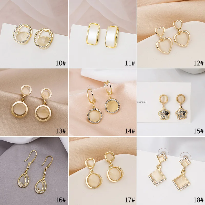 

30pairs MIX concise atmosphere geometry rhinestone earrings Hot selling earrings best gift for girlfriend