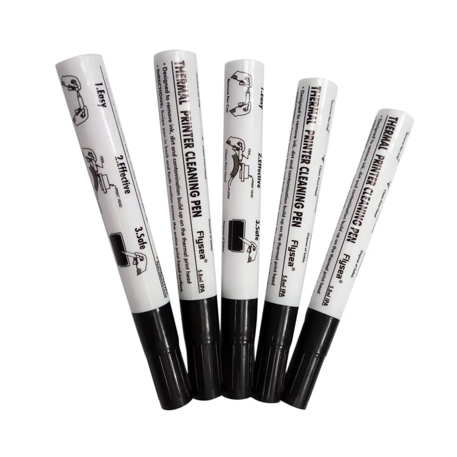 Alcohol Pen for Thermal Print Head Cleaning 5 Pack Printer Decontamination Tool for Cash Register Receipt Label Maker