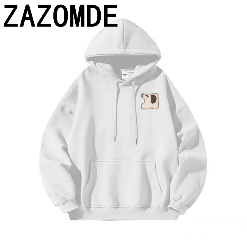 ZAZOMDE Cute Dog Printed Hoodie Men Autumn Cotton Oversize Hoody Hip Hop Loose Sweatshirt Soft Oversize Clothes Hoody Tops Women