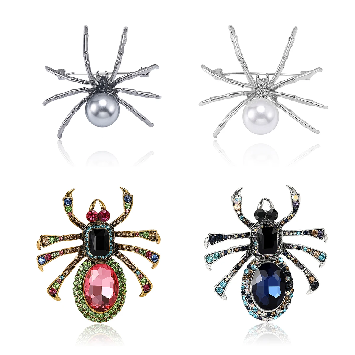 Beautiful Fashion Spider Brooches for Women Unisex Halloween Insect Pins Multi-color Available Holiday Party Accessories Gifts