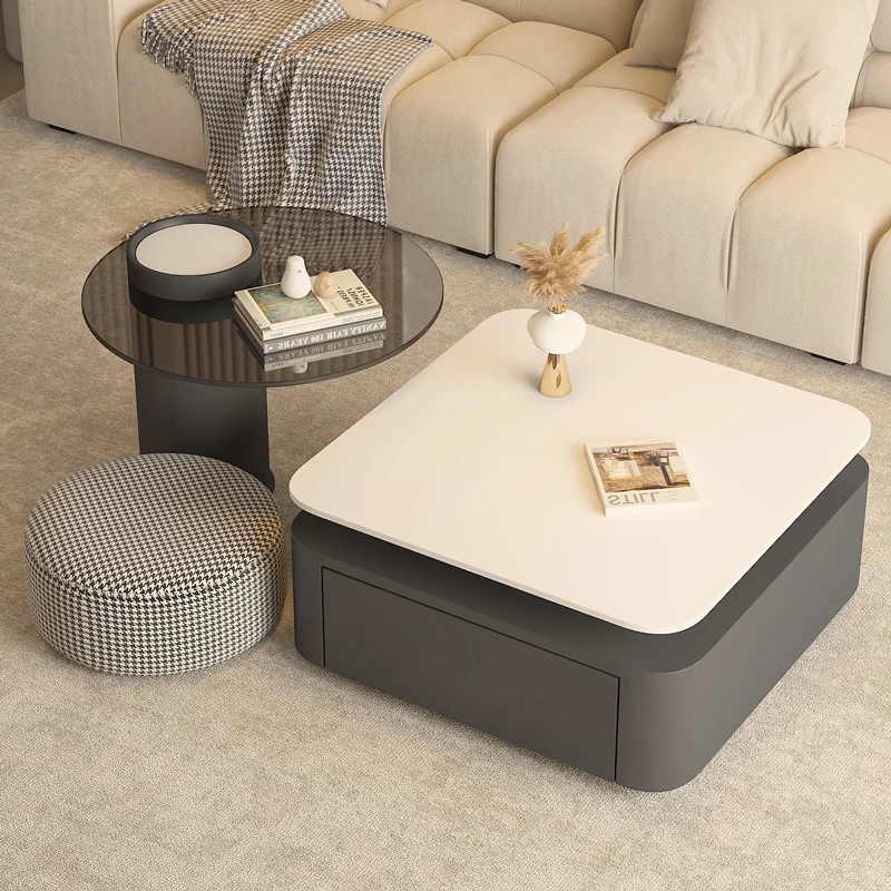 Hardcover Adjustable Coffee Table Drawers Modern Regale Drawers Unique Side Table Storage Aesthetic Mesa Centro Home Accessories