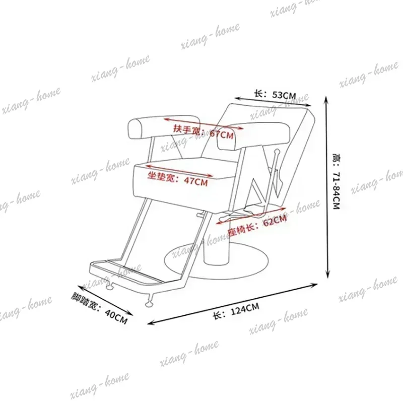 LSRecliner Braiding Barber Chair Cadeiras Line Rolling Nail Barber Chair Reclining Hairdressing Silla Barbero Commercial Furnitu