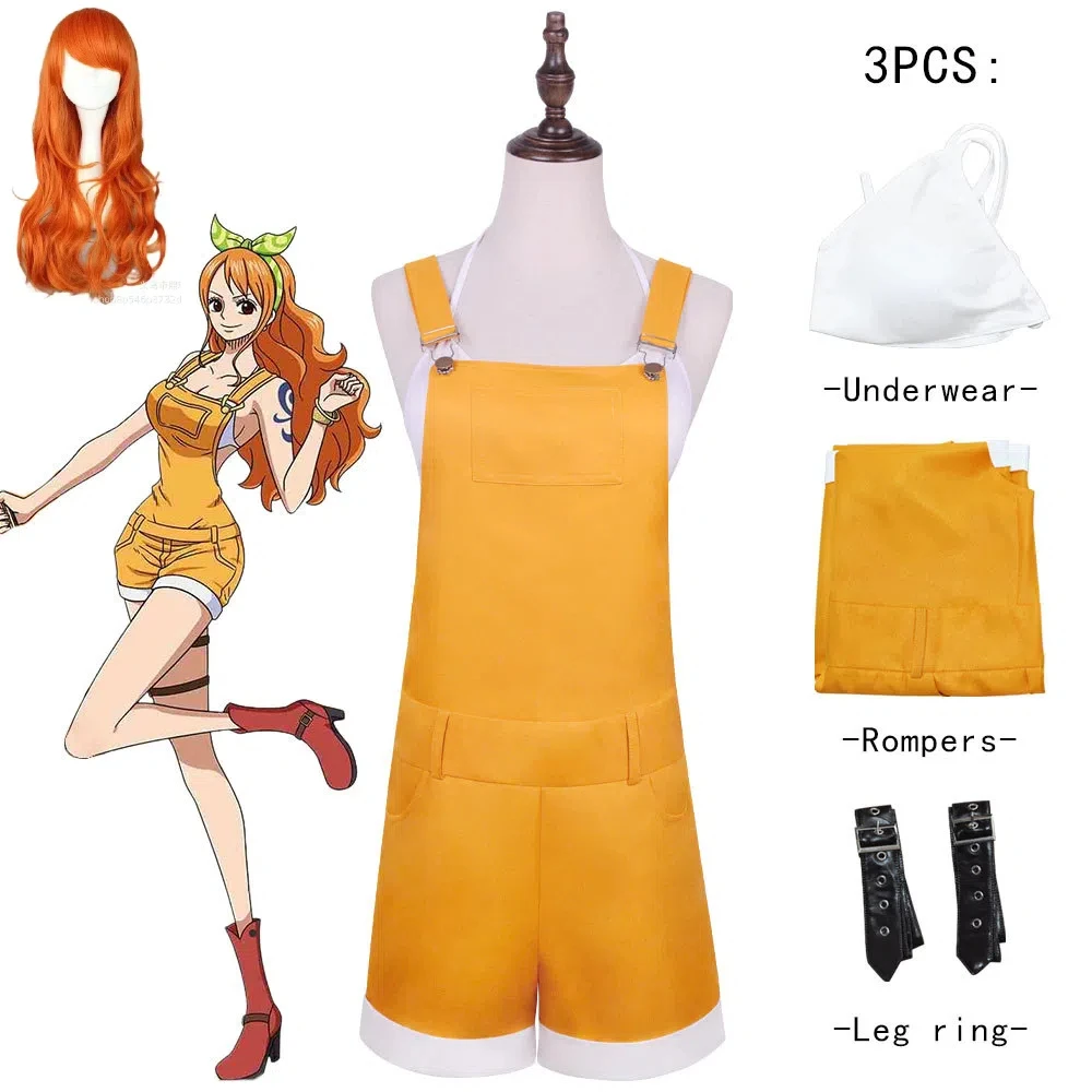 

Animation One Piece New Theater Version of Costumes Role Na Mei Suspenders Wig Halloween Cosplay Costumes Comic-con Costume