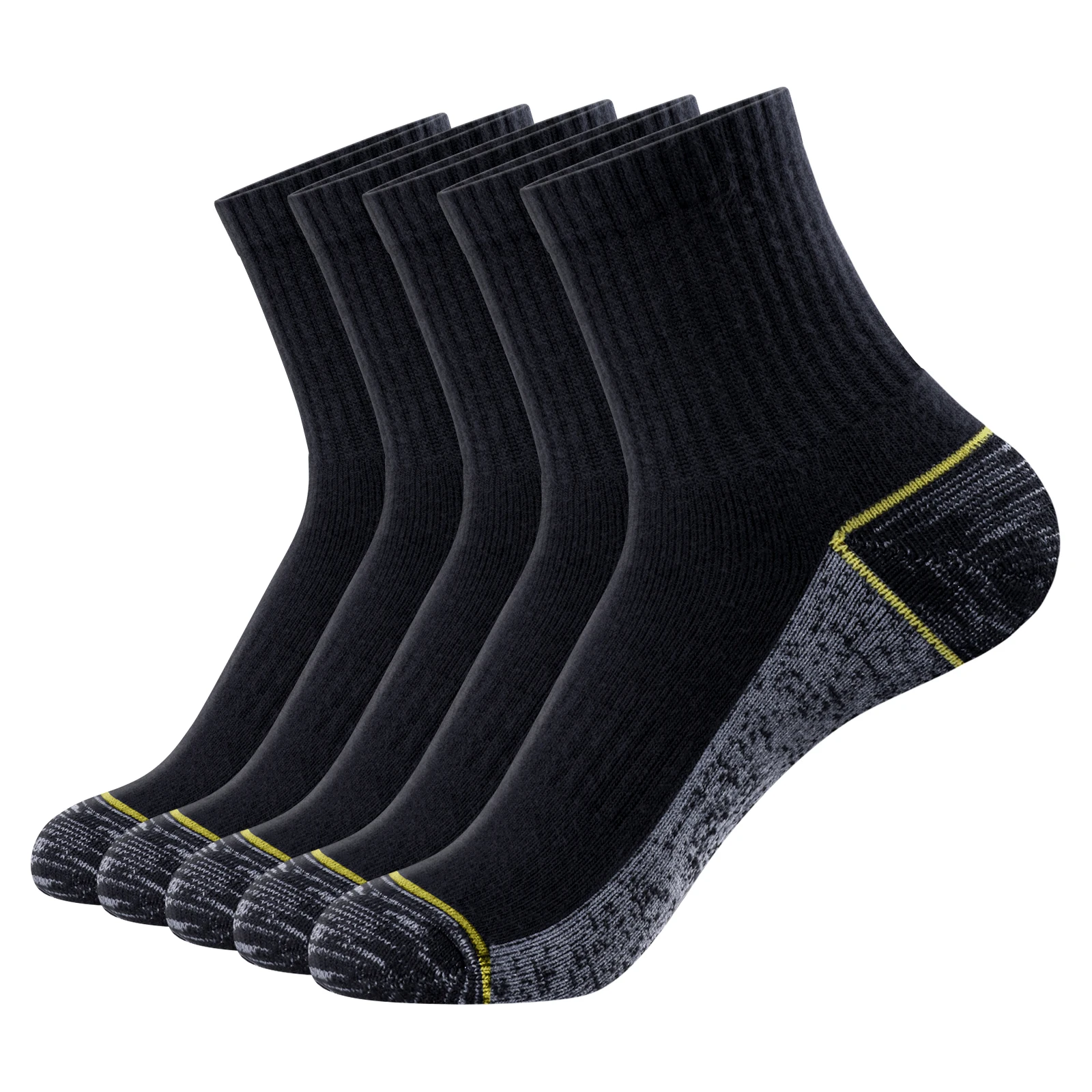 

YUEDGE Mens Moisture Wicking Cotton Athletic Cushioned Crew Socks Outdoor Hiking Sports Socks For Men Size 37-46，5 Pairs