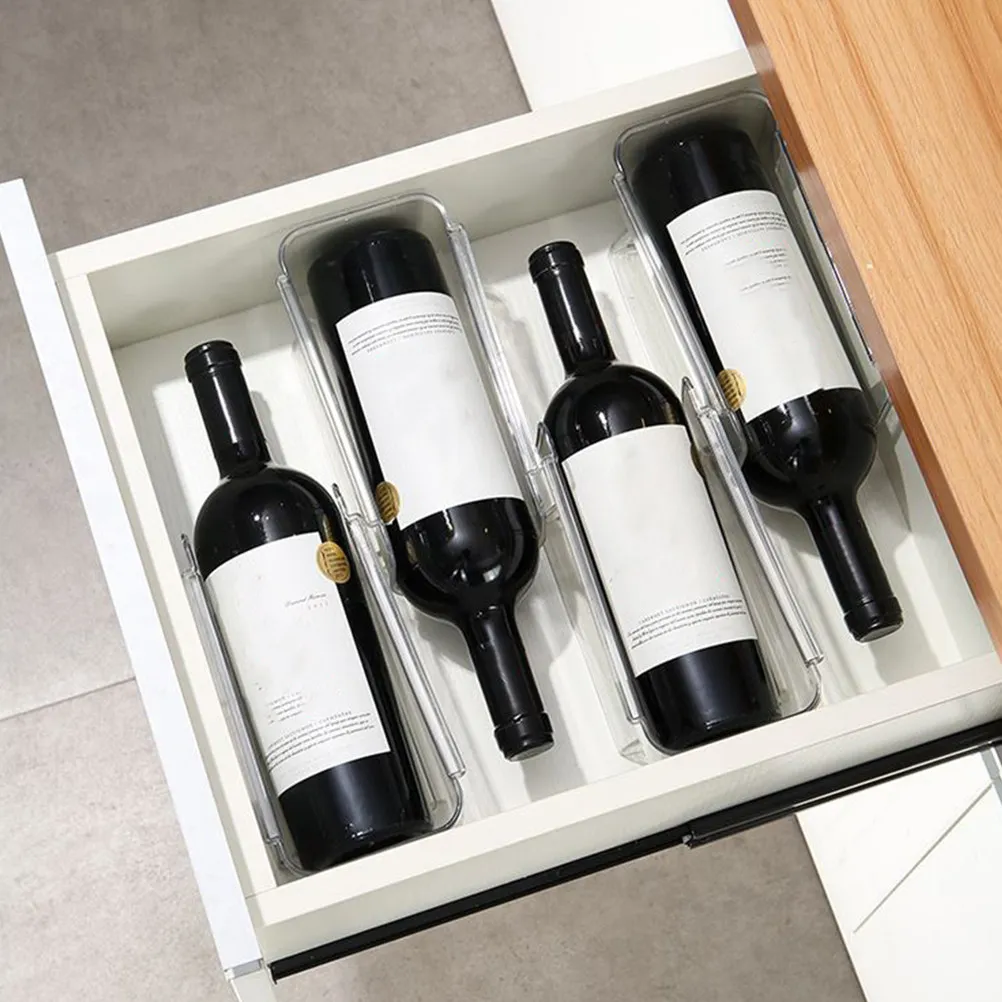 4Pcs Clean Design Wine Rack Space Efficient Bottle Holder for Refrigerator Cabinet Pantry Kitchen Bar Dining Room Wine Cellar