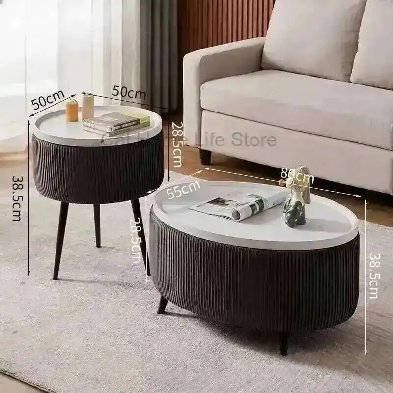 Table Bag Nordic Side Coffee Luxury Soft Wooden Dressing Home Low Modern Tv Round Living Room Small Dining Center Hall Furniture