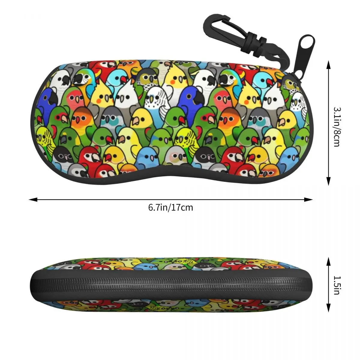 Custom Funny Parrot Birds Shell Eyeglasses Protector Cases Cute Sunglass Case Cockatiel Bird Glasses Bag