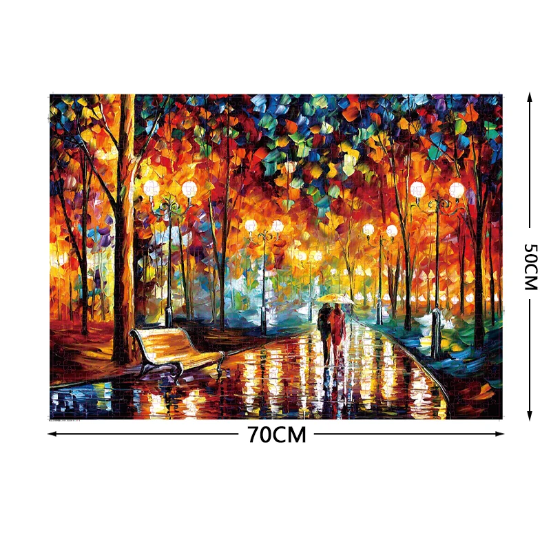 Puzzle per adulti 1000 pezzi Puzzle di carta amante della notte di pioggia famosa serie di pittura apprendimento educazione giocattoli artigianali