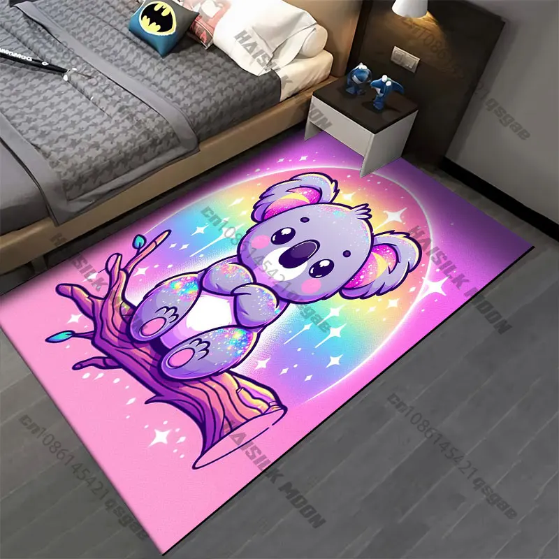 Koala rainbow flowerscarpet Yoga living room room decor children's crawling mat doormat area rug games floor mat