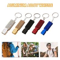 Shiny Survival Whistle Keychain Double Pipe High Decibel Emergency Whistle Outdoor Sports Survival Loud Safety Alarm Portable