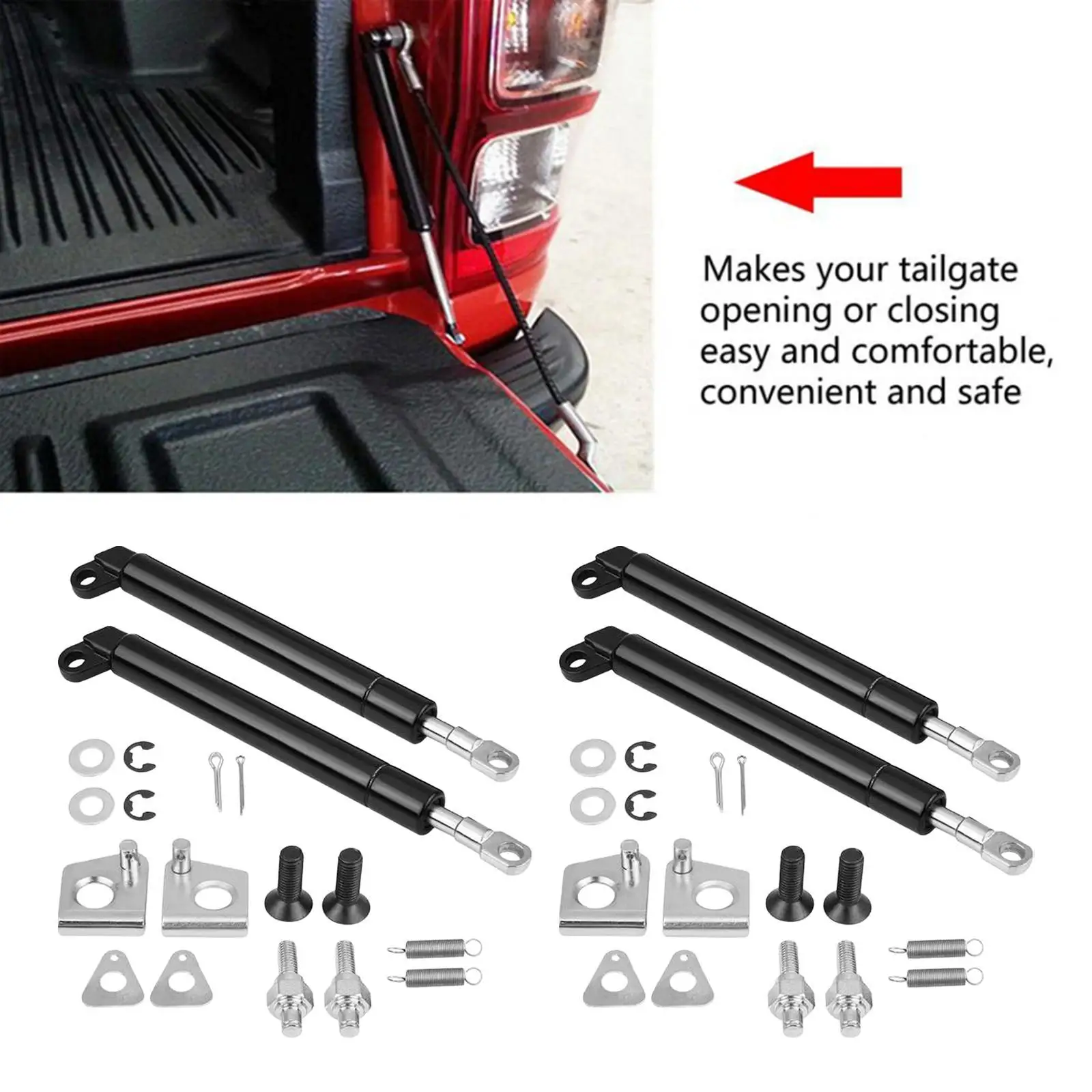 

Rear Tailgate Oil Damper Strut Lift Supports Lowering Dampers Tailgate Assist Shock Easy up for Ranger T6 T7 Xit 12-18 Rear