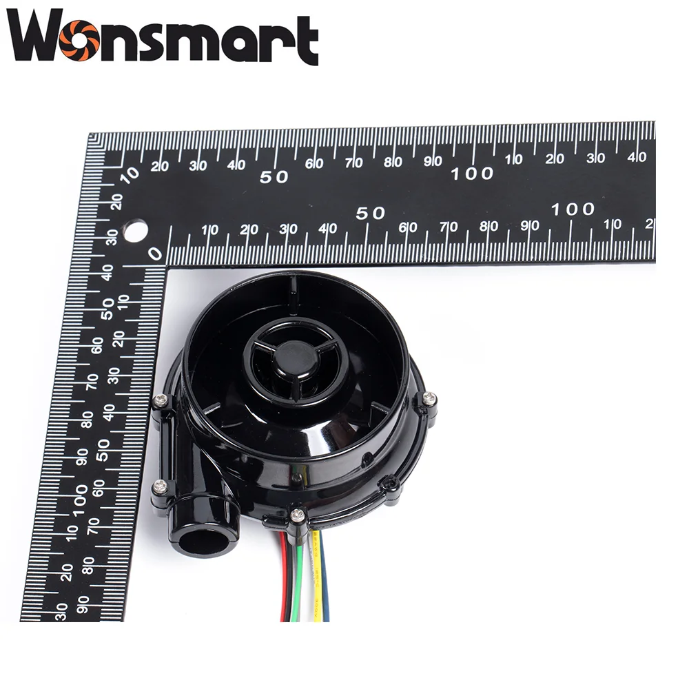 Kipas Blower Tanpa Sikat DC 24V Diameter 70mm Tekanan 6.5kPa Aliran Udara 25.5m3/jam Baling-baling Plastik OEM Didukung untuk Mesin Bantalan Udara