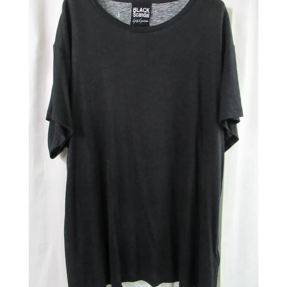 TOP-YAMAMOTO ® Uchida Sparrow Print Tee - Black Linen-Cotton, Dark Aesthetic