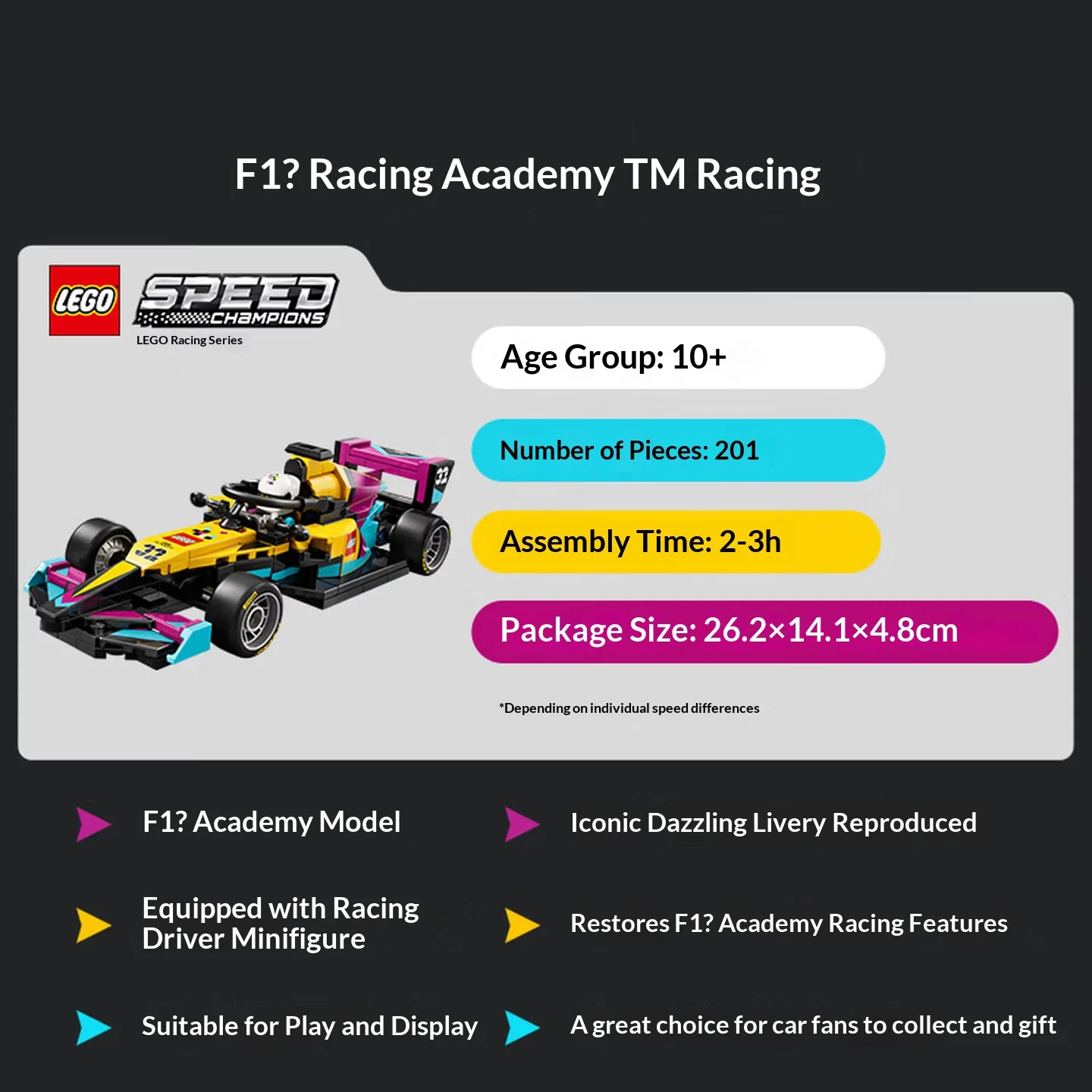 LEGO Building Blocks Super Racing Series 77258F1 ®  College Racing Boy Children's Puzzle Building Blocks Toy Gift - view 3