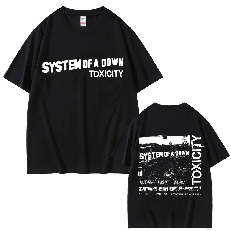 

System of A Down Toxicity Album Graphic T Shirt Men Women Gothic Rock Oversized Short Sleeve Men's 90s Alternative Metal T-shirt