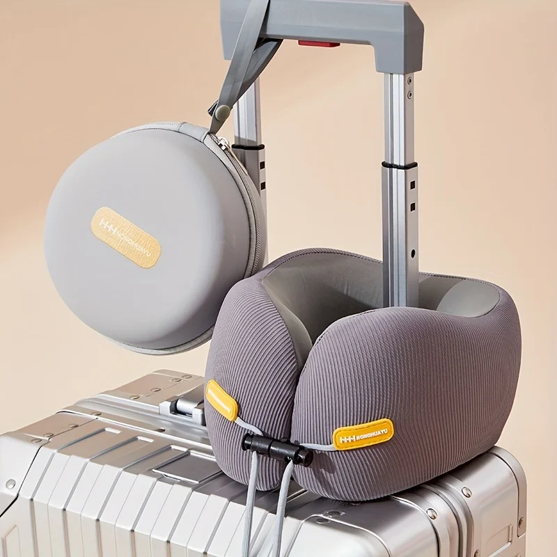 

Compact Ergonomic Neck Pillow. Medium-Soft Support for Travel & Office. Adjustable Strap, Mixed Colors.