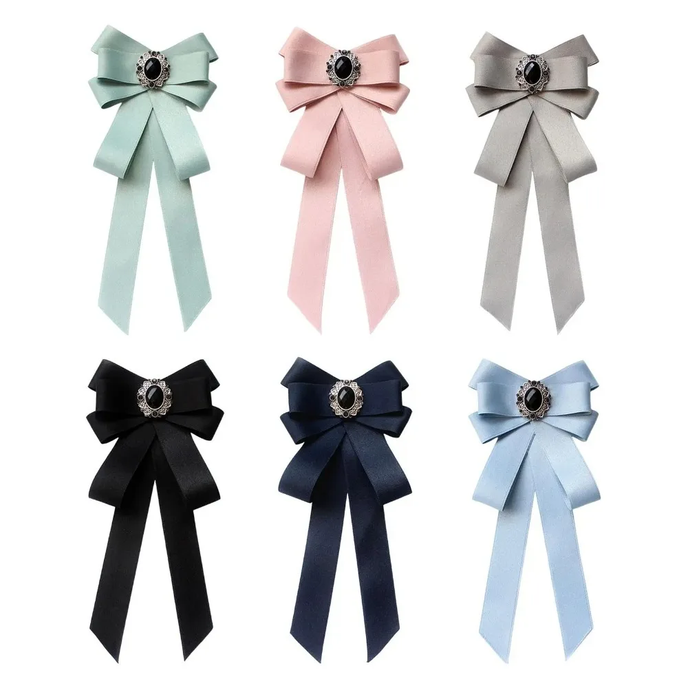 Fashion Ribbon Butterfly Knot Tie Alloy Rhinestone Decoration Rhinestone Bow Tie Adjustable Bowtie Neck Tie College