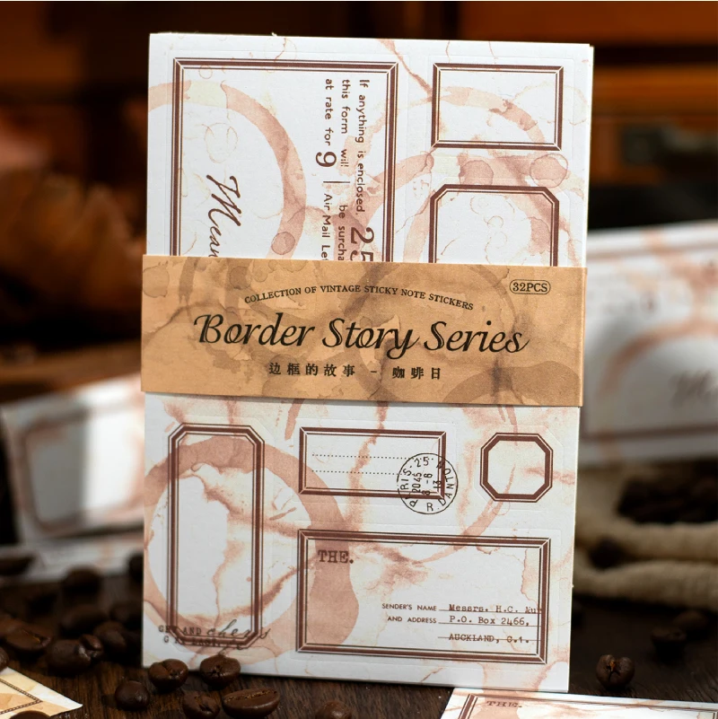 4 Stijlen 32 Bladen Border Story Serie Materiaal Memo Pad Sticker Dagboek Album Scrapbooking Materiaal Junk Journal Benodigdheden