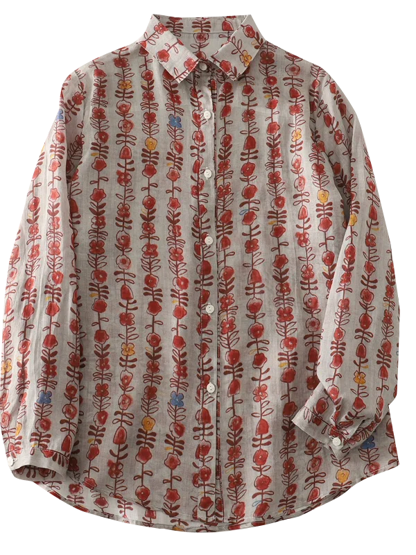 كارديجان نسائي أصيل جديد لخريف 2025، فضفاض بأكمام طويلة، مريح وقابل للتنفس، بطباعة زهور وتصميم فني عصري