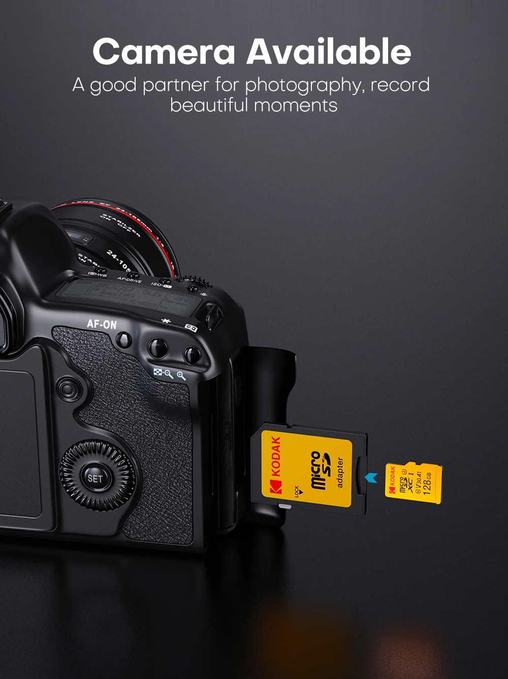 Kodak Original ​ ​ Micro SD Karte U3 Klasse 10 Hochgeschwindigkeits-Speicherkarte bis zu 100MB/s TF-Speicherkarte mit Adapter - Erhältlich in 32GB, 64GB, 128GB – Detail 4