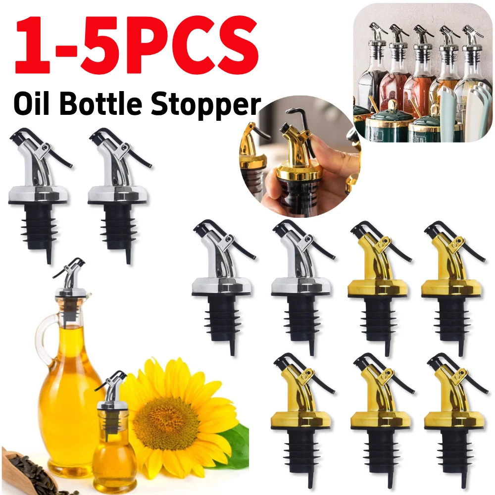 1-5PCS Oil Vinegar Bottle Stopper Leak-proof Oil and Vinegar Dispenser Pour Spouts Ergonomic Multifunctional for Most Bottles