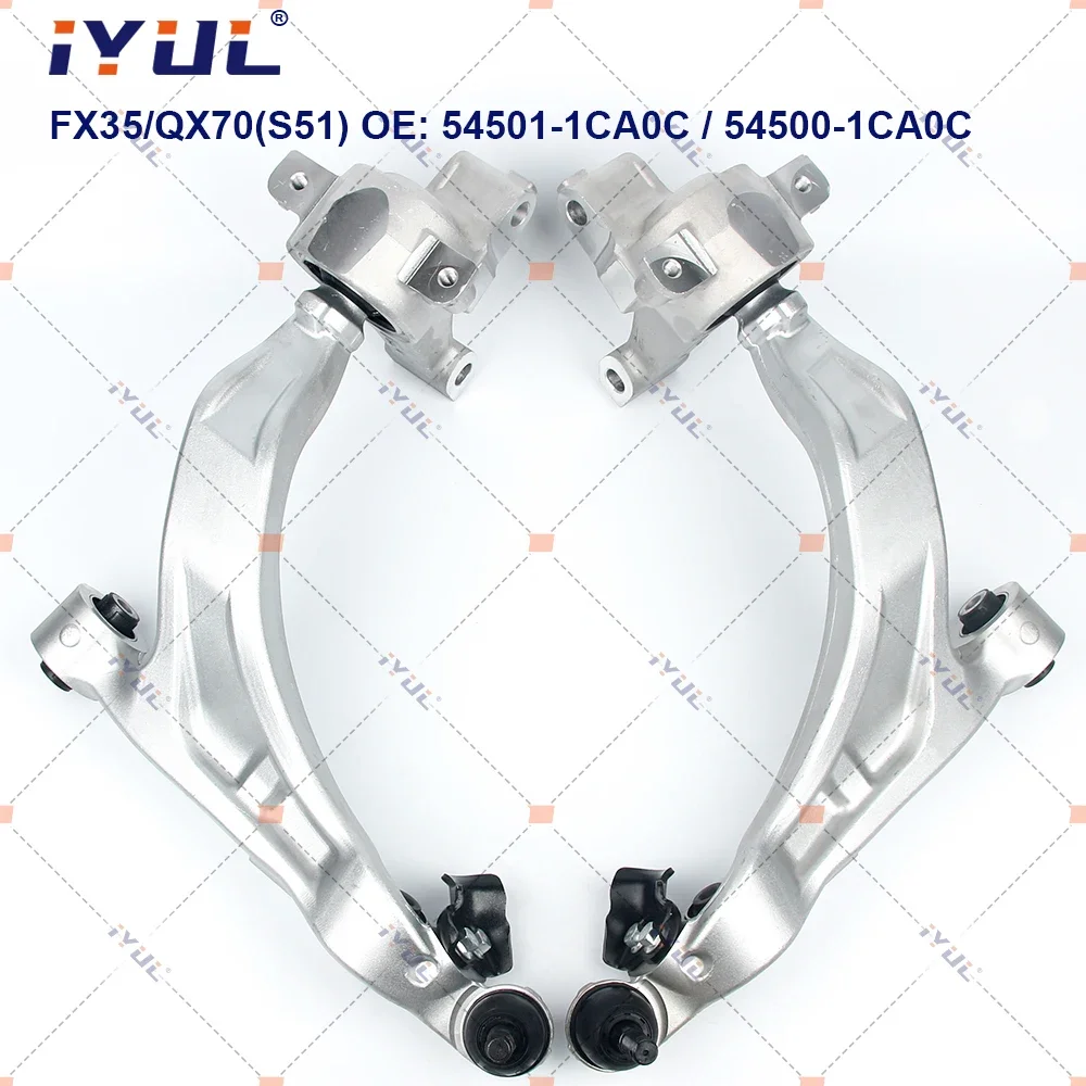 IYUL A Pair Front Lower Suspension Control Arm Triangle For Infiniti FX35 FX50 QX70 S51 54501-1CA0C 54500-1CA0C