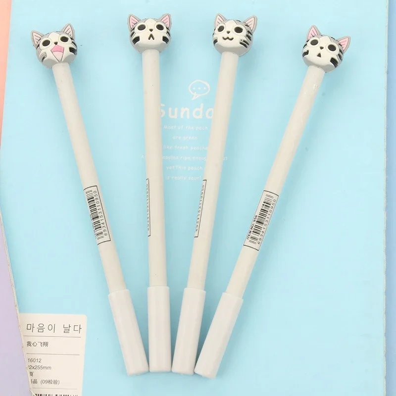 24Pcs cartoon cute cat gender-neutral pen, student creative stationery office supplies