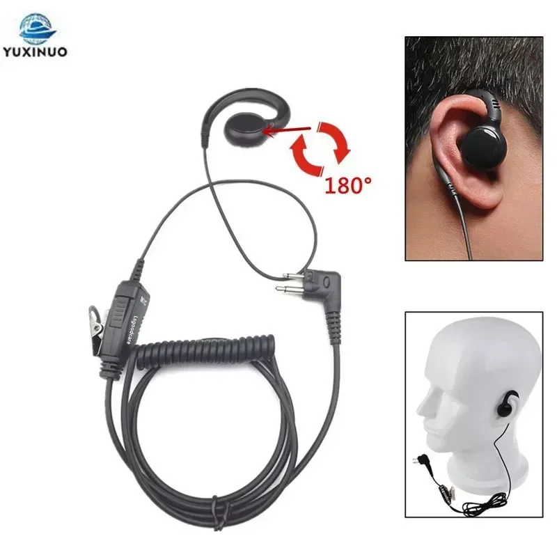 2Pin Headset Swivel Earpiece EarHook with Mic Microphone 2 Pin for Motorola Two Way Radio Walkie Talkie Earphone EP5702 RLN6423