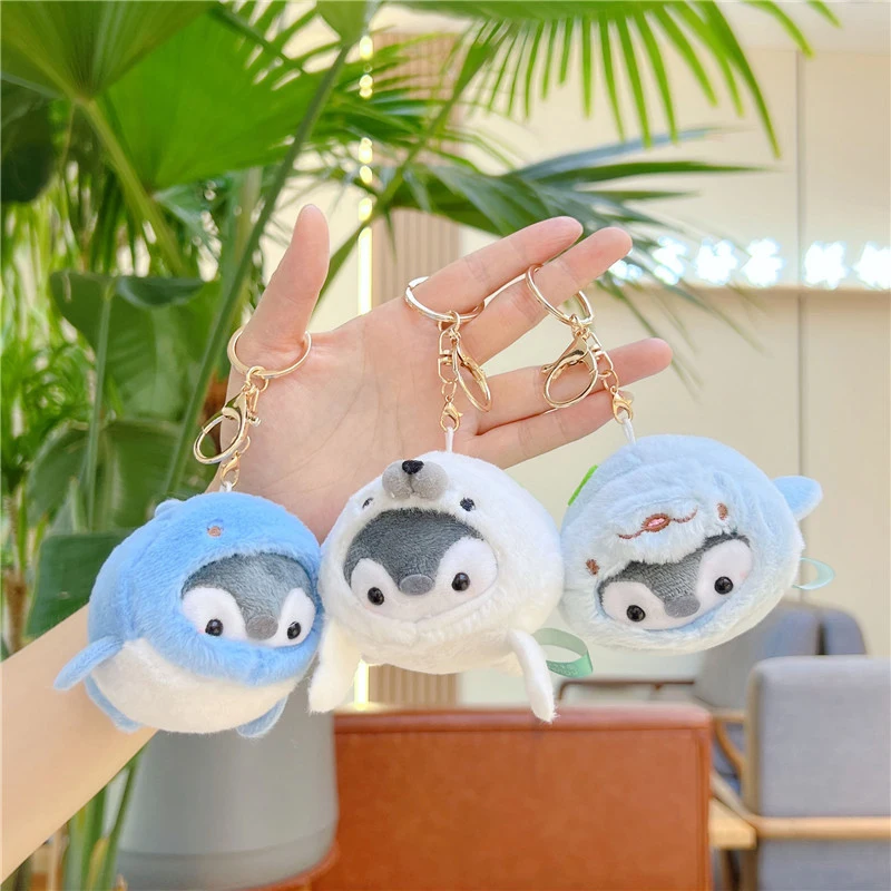 Cute Plush Penguin Keychain Kawaii Backpack Pendant Decoration Accessories Creative Stuffed Doll Toy Gifts Cartoon Car Keyring