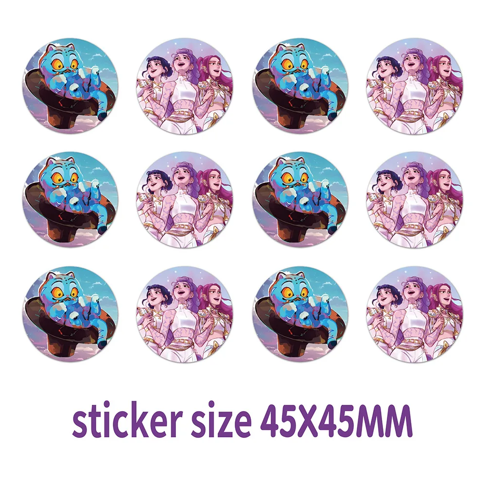 12pcs KPop Demon Hunters Birthday Invitation Cards with Envelopes, Huntrix Girls Party Invitations Set with Stickers for Birthda