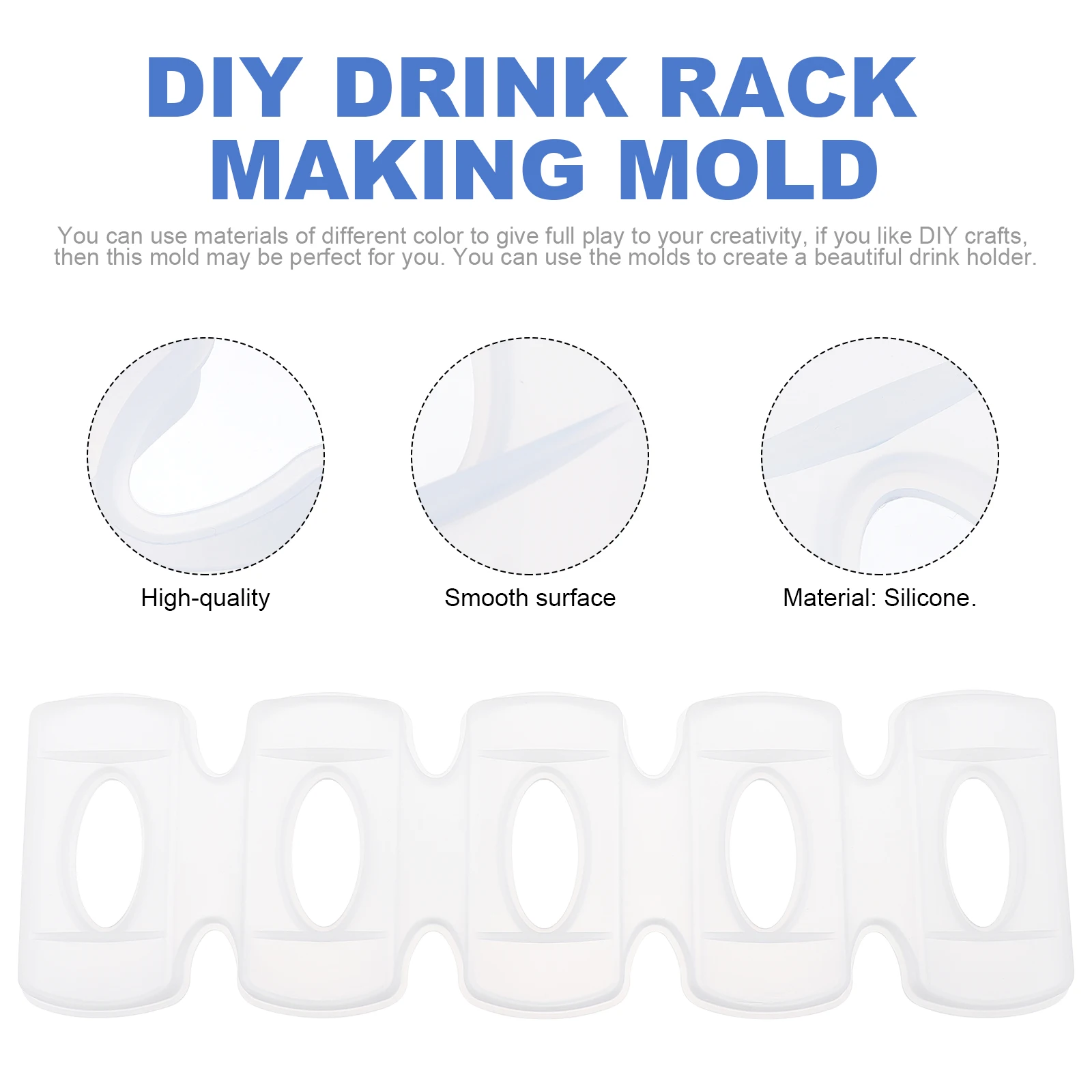 

1pc Beverage Rack Mold Silicone Drink Holder Casting Tray Organizer White Silica Gel Non Stick Easy Clean Reusable DIY