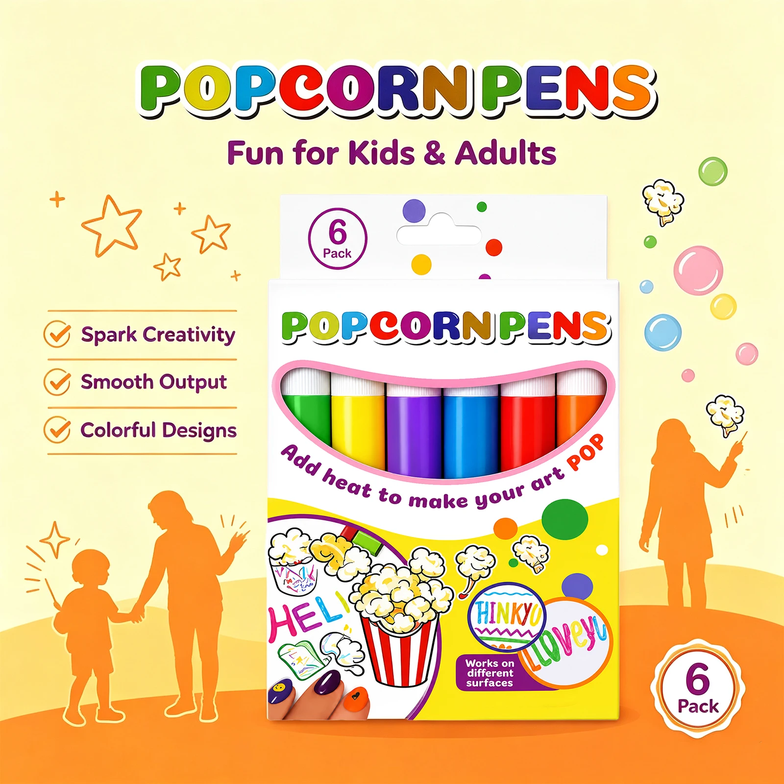 6PCS Popcorn Pens for DIY Craf - Art Craft Toys recension och pris