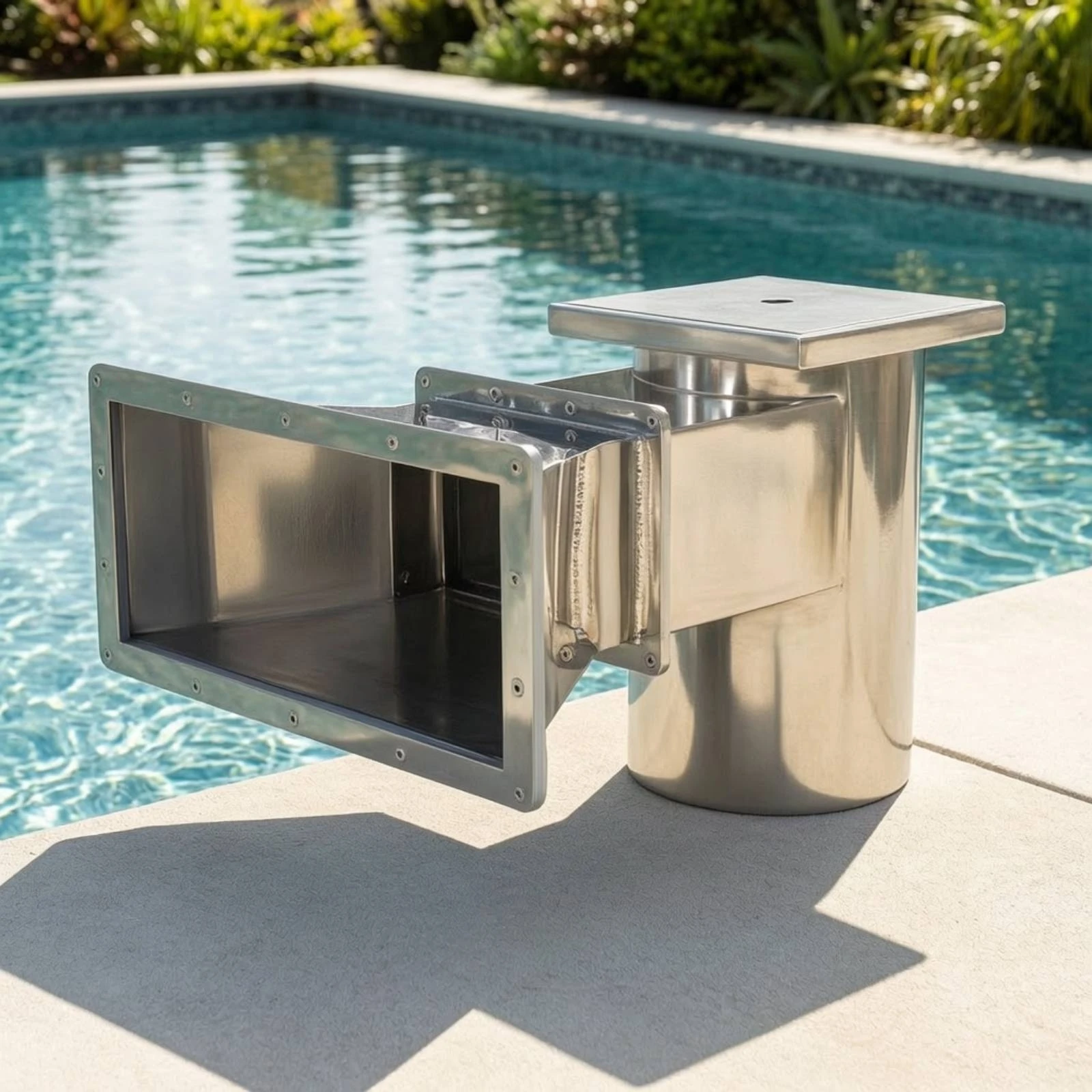 Stainless Steel Skimmer Rustproof Pool Skimmer with Basket Long-Lasting Easy to Clean for Swimming Pools