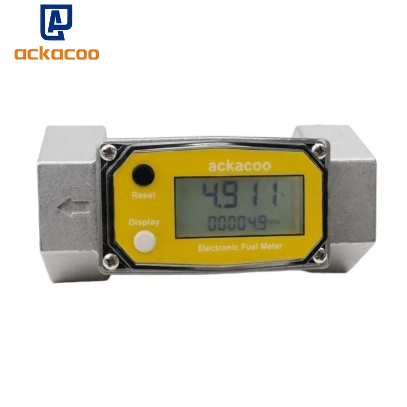 

Цифровой турбинный расходомер, 1,5-дюймовый NPT 10,5-74 галлонов в минуту, 3/4 дюйма, адаптеры с питанием от аккумулятора, ЖК-дисплей для воды, дизельного масла QTS/m3