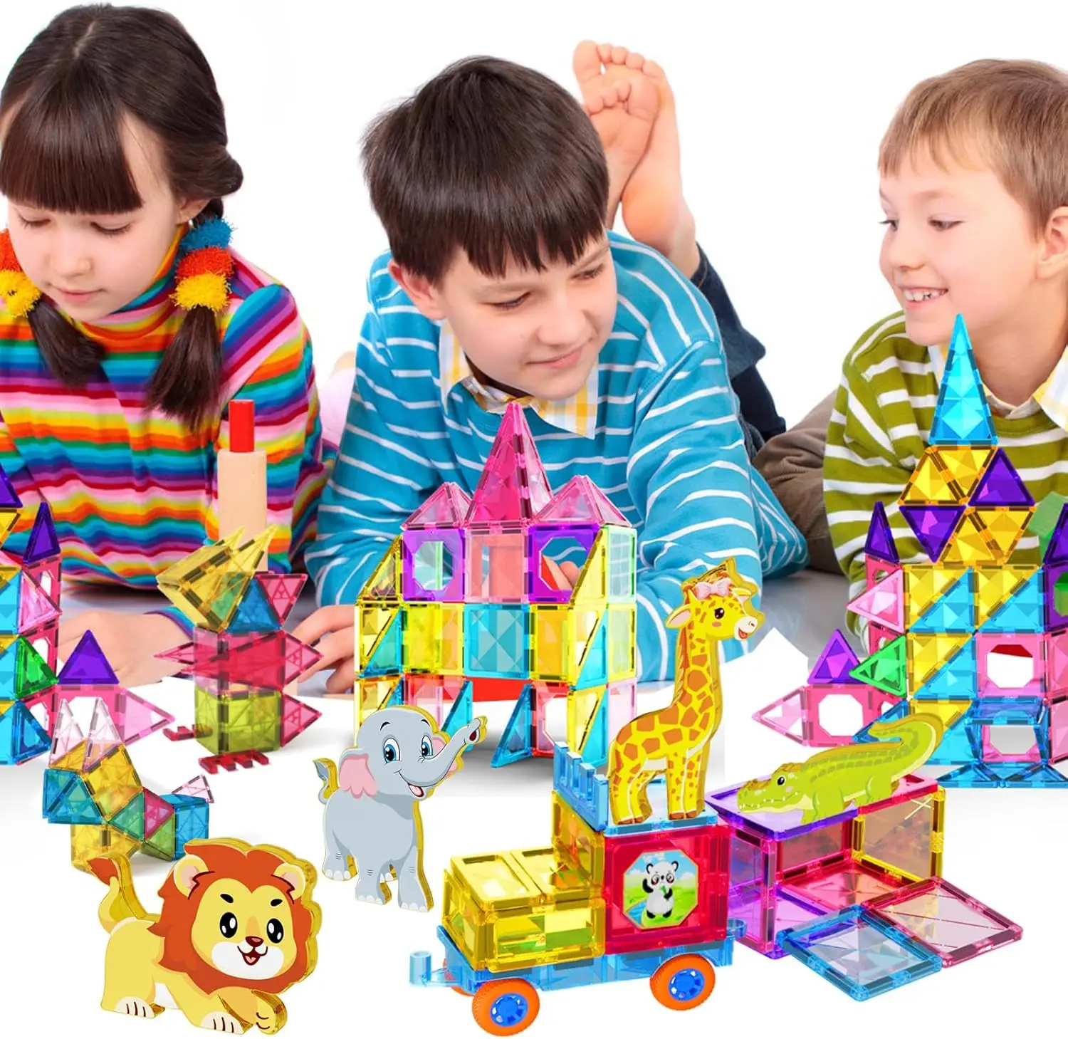 Magnetic Tiles Kids Magnetic Blocks Building Sets 3D Magnet Tile Building Toy Construction Educational STEM Toys Christmas Bir