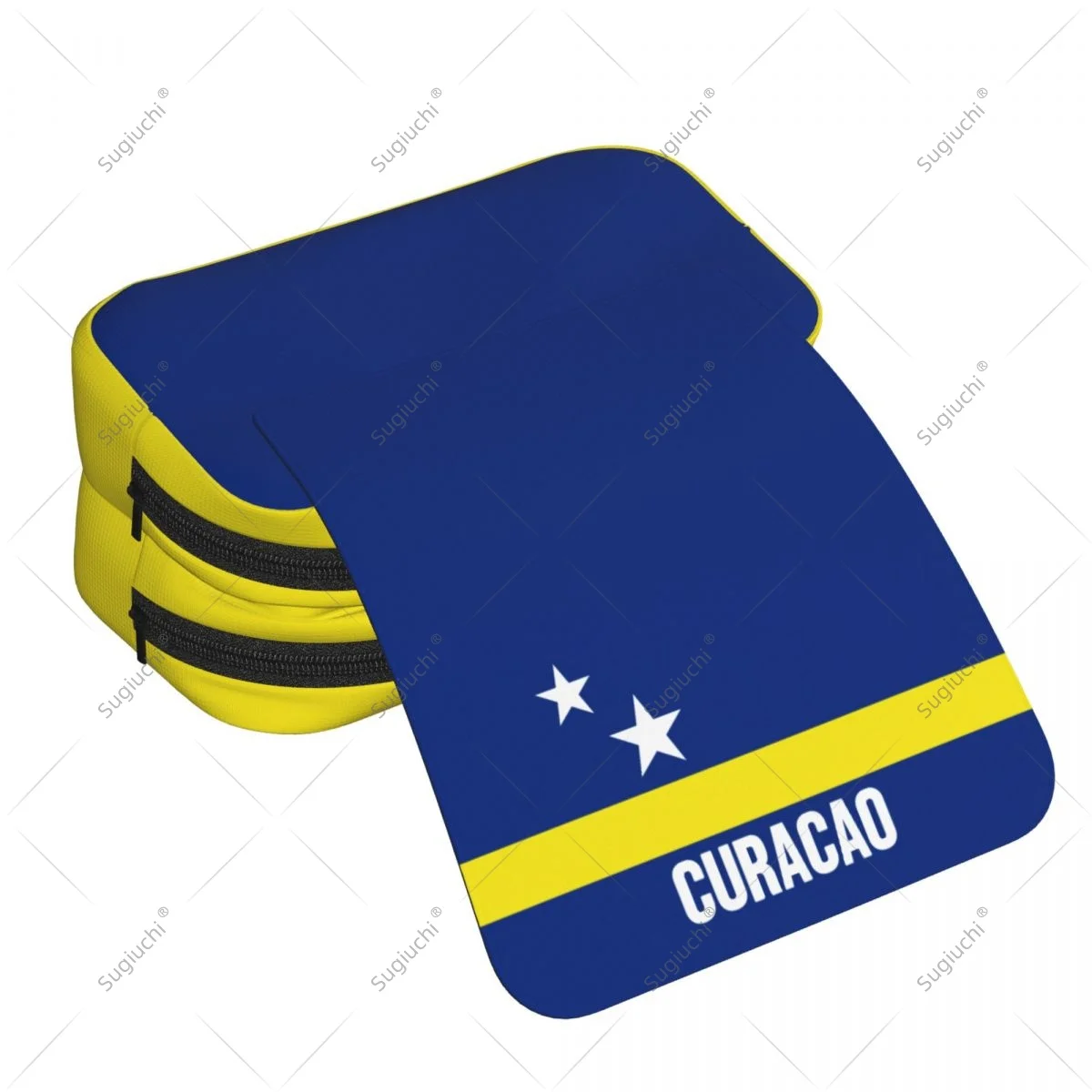 صندوق رصاص مقص أكياس ثلاثية الأبعاد علم كوراكاو طبقة مزدوجة أكسفورد القماش القرطاسية تخزين القلم #4