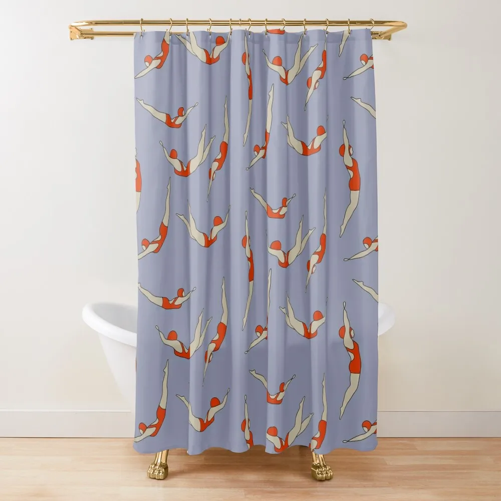 

Retro Swimmers Shower Curtain Shower For Bathroom Anime Bathroom Bathroom And Shower Accessorys Curtain