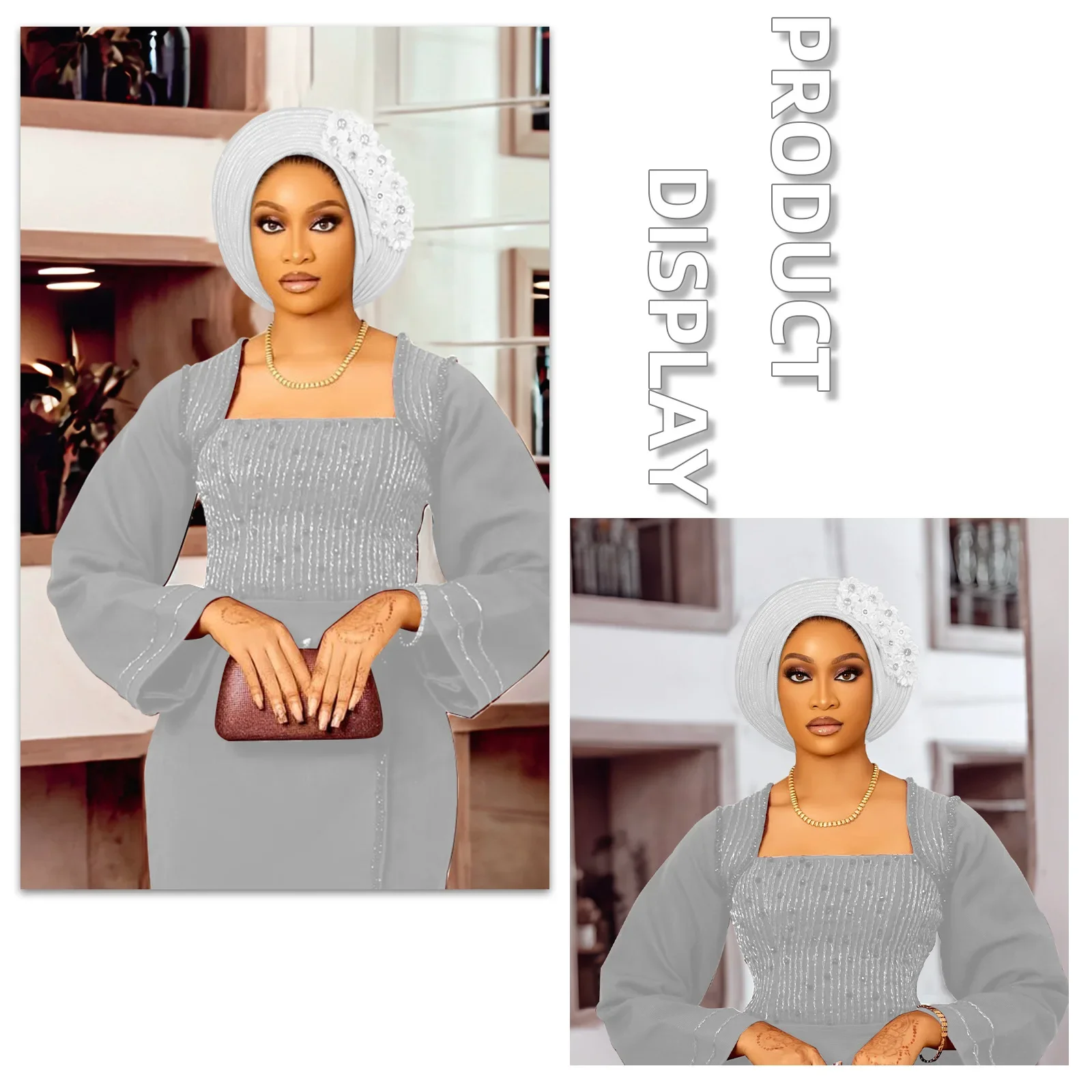 2026 Luxury Diamonds Flower Bonnet Femme Auto Gele Headtie Aso Oke Already Made Nigerian Turban Women African Headwrap Hijab Cap