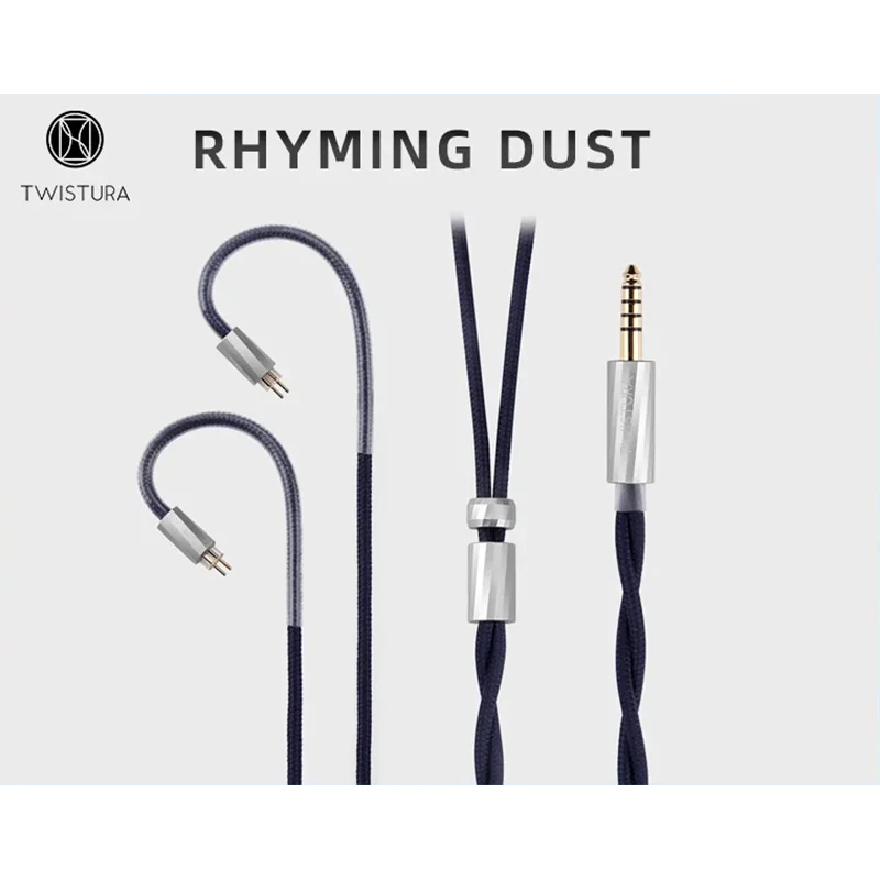 TWISTURA Rhyming Dust HIFI Audio Upgrade Cable 0.78MM 2pin with 4.4mm Balance OCC-OFC-Pure Silver Hybrid Braid