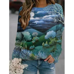 Winter Harajuku 3D Deep Landscapes Printing Sweatshirts For Women Cool Streetwear Pullovers Unisex Fashion Clothing Vintage Tops