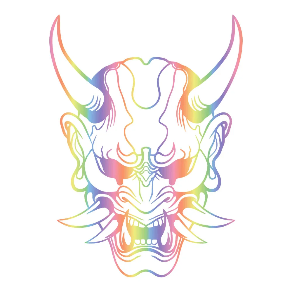55cm*40cm Car Stickers Scary Devil Head Design JDM Japanese Style Car Accessories Decors Waterptoof Vinyl Decal for Rear Window
