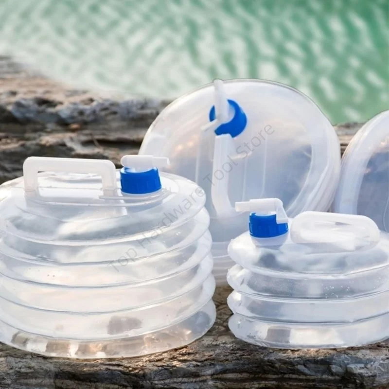 5/10/15L Outdoor Collapsible Bucket Reusable Portable Water Carrier Container Outdoor Camping Equipment Emergency Water Tank