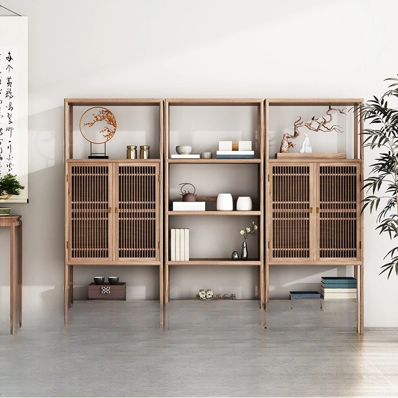 New Chinese style solid wood tea table, Zen inspired integrated tea table chair combination, wooden tea room furniture