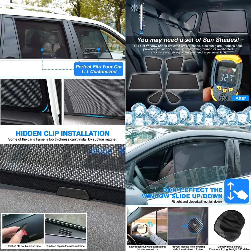 Custom Fit Side Window Shade for 2019-2024 Toyota RAV4, 100% Light Block Car Privacy Curtains for Baby, Camping, Napping, Sleepi