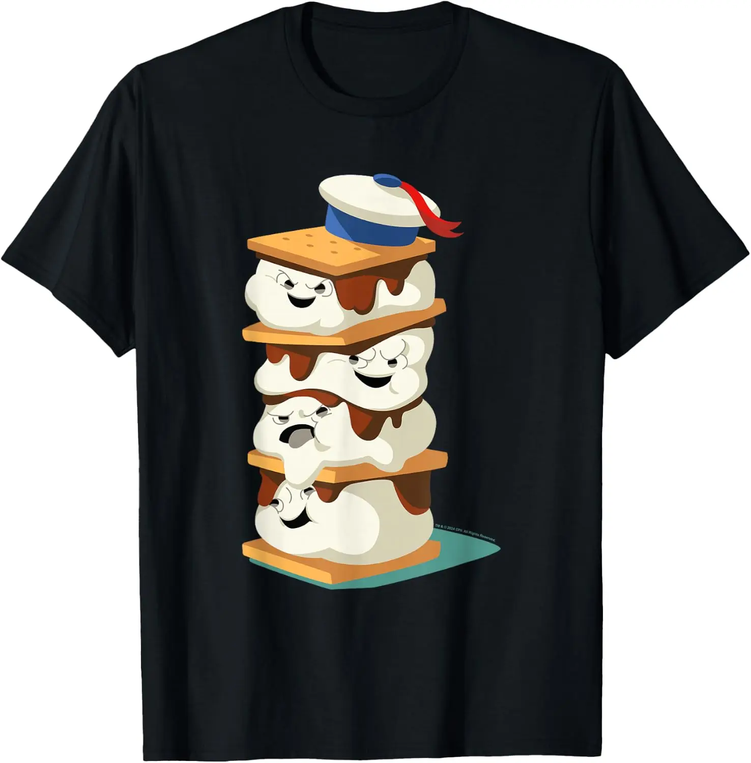 Stay Puft Marshmallow Men S'mores Stack T-Shirt Halloween Cotton Short-Sleeve Tee: Fun, Stylish, Breathable, and Casual