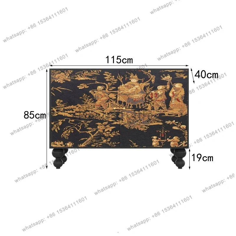 Chinese Style Multi-Functional Solid Wood Chest of Drawers Living Room Wall High Leg Storage Bedroom Locker